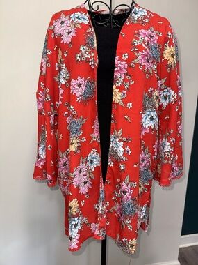 Pink Republic Coral-Red Floral Blouse
